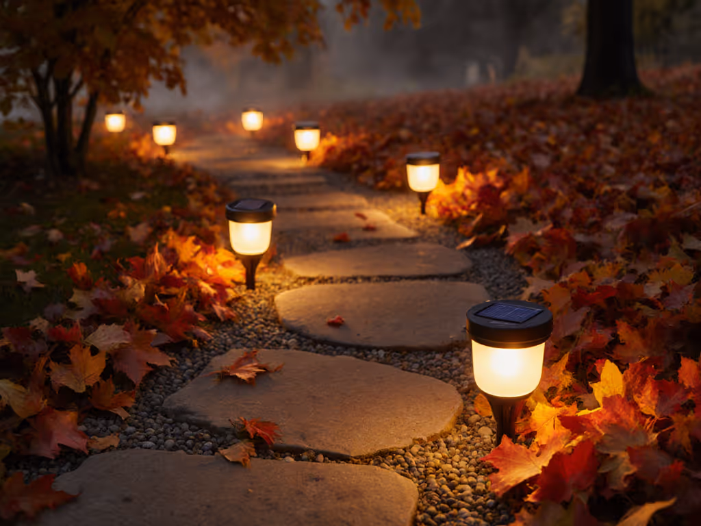 garden_with_solar_lights_along_path_in_autumn_setting