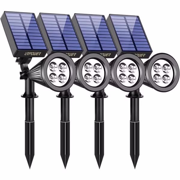 URPOWER Solar Spotlights (4-Pack, Cool White)
