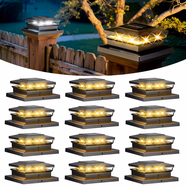 Solar Post Cap Lights 12-Pack